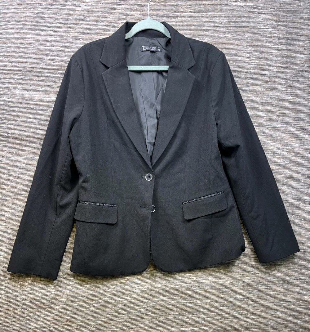 7th Avenue Design Studio Blazer Jacket Womens Size 18 Black Two Button NY & Co